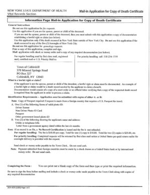 Bc death certificate - Application for Death Certificate - Schoharie County - schohariecounty-ny