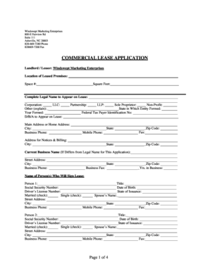 Commercial Lease Application