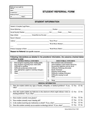 Student Referral Form