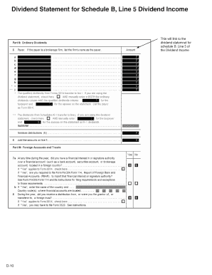 Dividend Statement for Schedule B