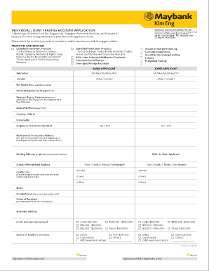 Maybank Kim Eng Securities Trading Account Application