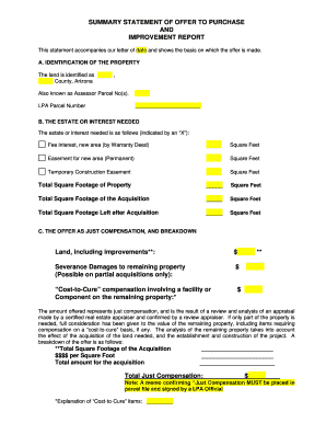 Arizona Property Offer and Improvement Report
