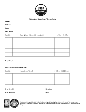 Mentor Invoice Template