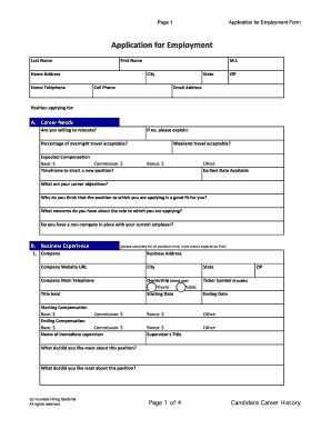 Application for Employment Form