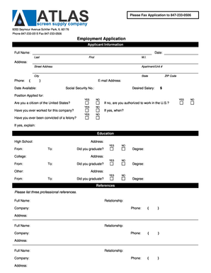 Employment Application Form