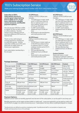 TEO’s Subscription Service Application Form