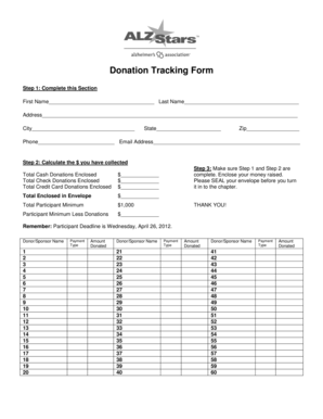 Donation Tracking Form