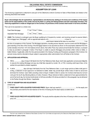 Oklahoma Real Estate Loan Assumption Contract