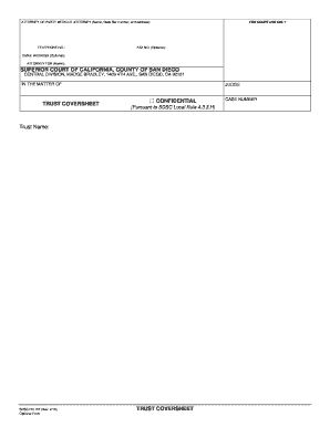 California Trust Coversheet