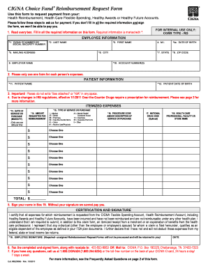 CIGNA Choice Fund Reimbursement Request Form