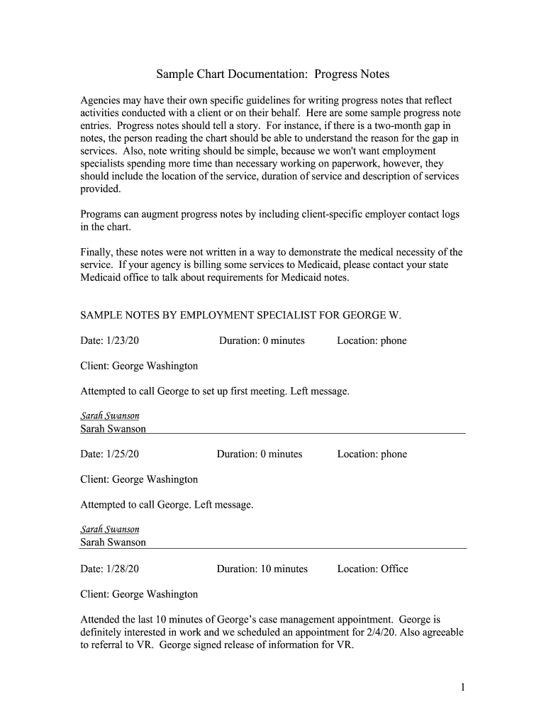 Sample Medical Chart Notes