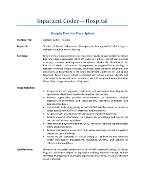 ahima inpatient coder sample position description form