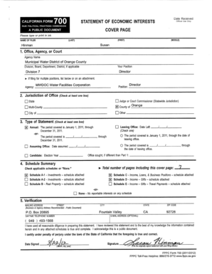 California Form 700 Statement of Economic Interests