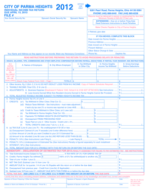 City of Parma Heights Individual Income Tax Return