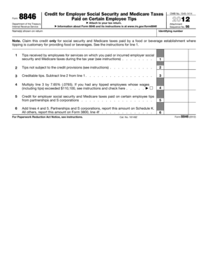 What does a ssi approval letter look like - 2012 Form 8846. Credit for Employer Social Security and Medicare Taxes Paid on Certain Employee Tips - irs