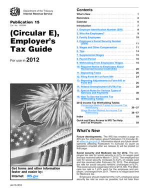 IRS Employer's Tax Guide 2012