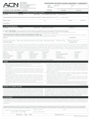 ACN Canada Independent Business Owner Agreement