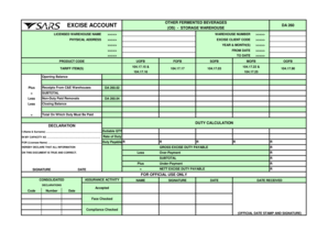 Excise Account Form for Other Fermented Beverages