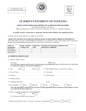 St John’s University of Tanzania Application Form