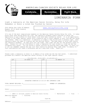 Luminaria Order Form
