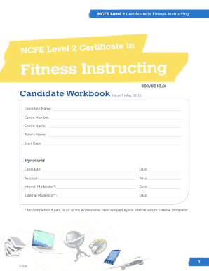 NCFE Level 2 Certificate in Fitness Instructing Workbook