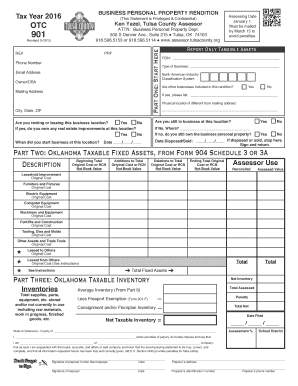 Oklahoma Business Personal Property Rendition Form 901