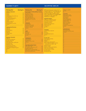 Moving Out Checklist