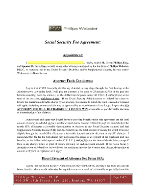 Social Security Disability Fee Agreement