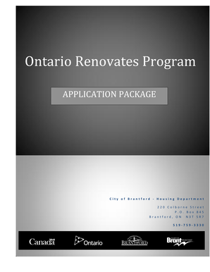 Ontario Renovates Program Application Form
