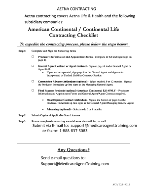 Aetna Producer Information and Appointment Form