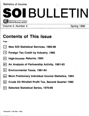 Statistics of Income Bulletin