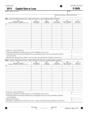 California Schedule D (565) 2015