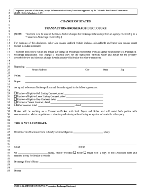Colorado Transaction-Brokerage Disclosure Form