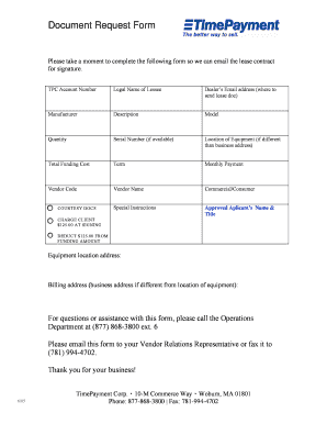 Lease Contract Request Form