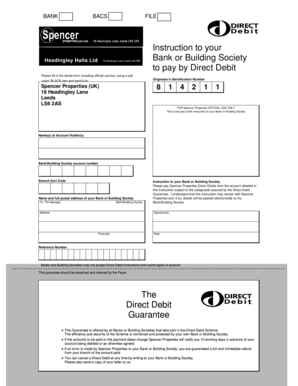 UK Direct Debit Instruction Form