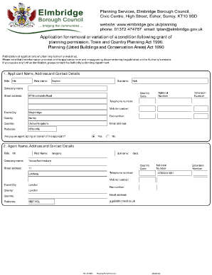 UK Planning Permission Condition Removal Application