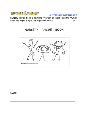 Nursery Rhyme Book Template
