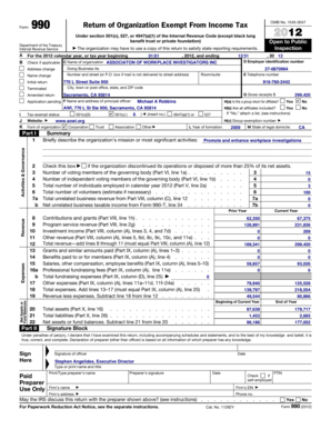Form 990 Return of Organization Exempt From Income Tax
