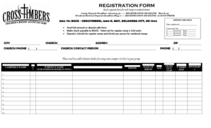 BGCO Crosstimbers Camp Registration Form