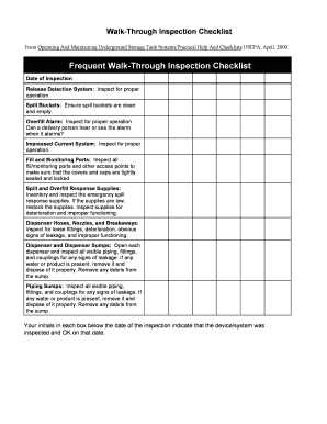 Walk-Through Inspection Checklist