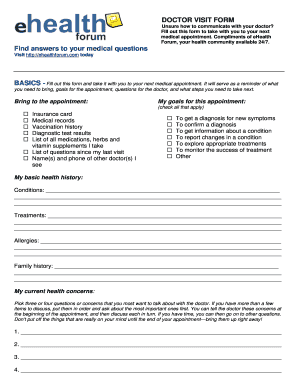 Doctor Visit Form