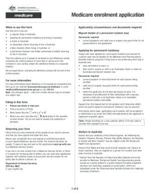Australian Medicare Enrolment Application