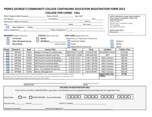 Prince George's Community College Registration Form