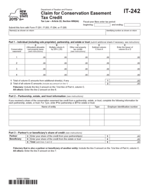 New York Conservation Easement Tax Credit Form IT-242