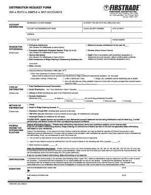 Retirement Account Distribution Request Form