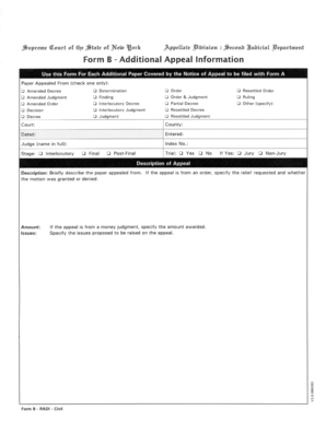 Form B - Additional Appeal Information