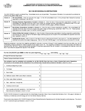 New Hampshire NH-1120-WE Schedule IA