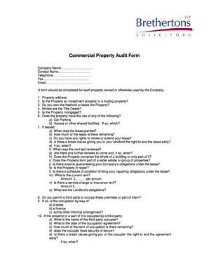 Commercial Property Audit Form