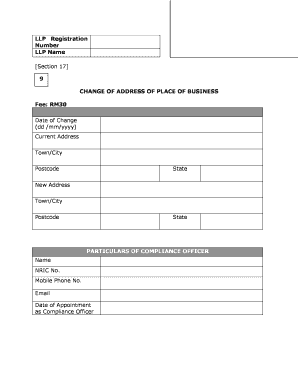 LLP Change of Address Form