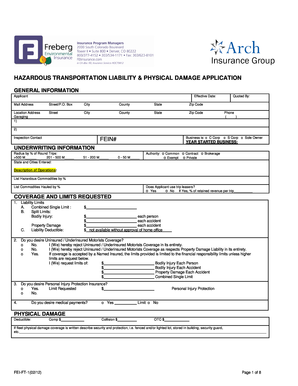 Hazardous Transportation Liability Application